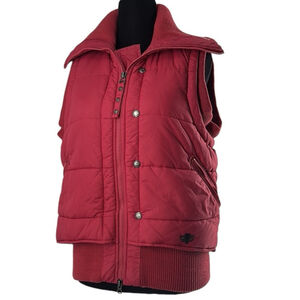 Diesel puffer vest pink red gorp core hiking mountains fall outdoors sz M